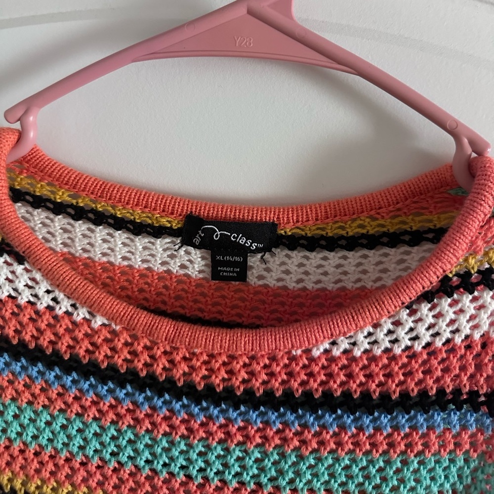 Colorful Striped Crochet Knit Dress - Picture 2 of 4